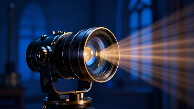 Cámara oscura histórica con iluminación dramática