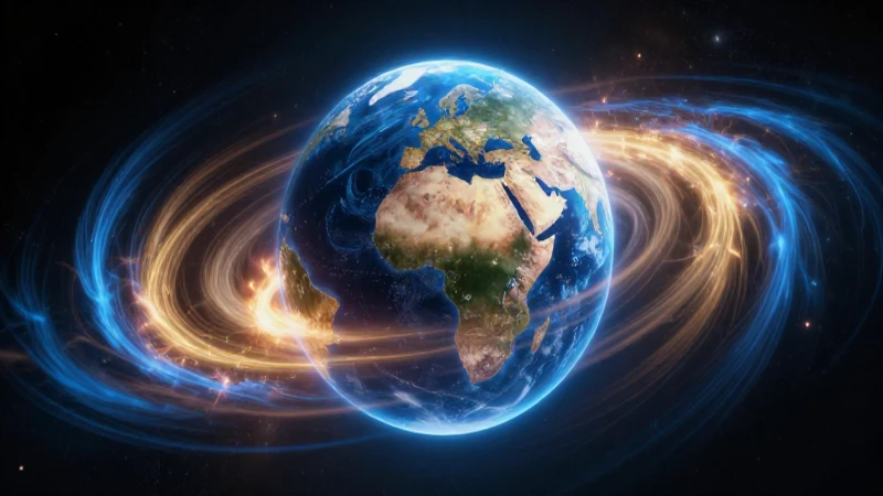 Campos magnéticos: propiedades y características terrestres 4 Tierra majestuosa con magnetosfera vibrante y dinámica