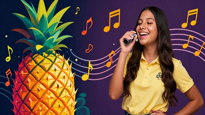 Ilustración educativa vibrante de rimas y música