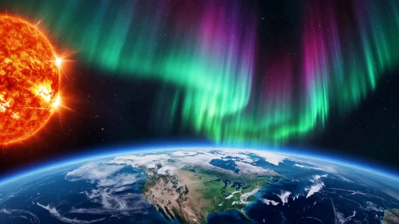 Termosfera vibrante con aurora en el espacio