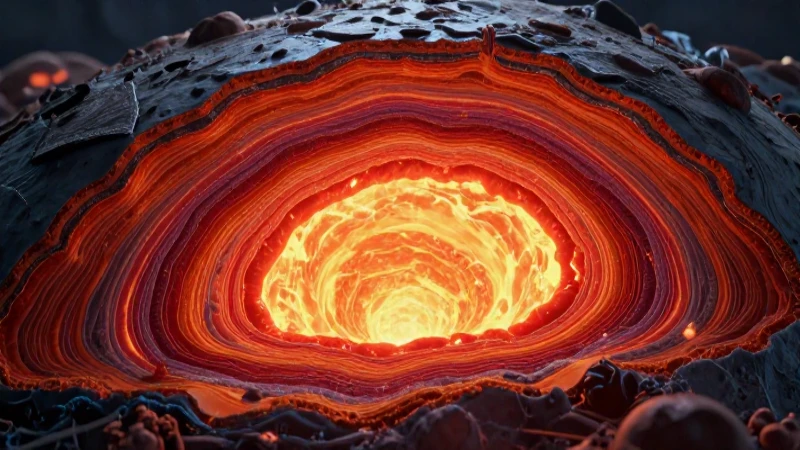 Capas de la Tierra: Estructura y Composición Reveladas 6 Corte geológico terrestre hiperrealista y detallado