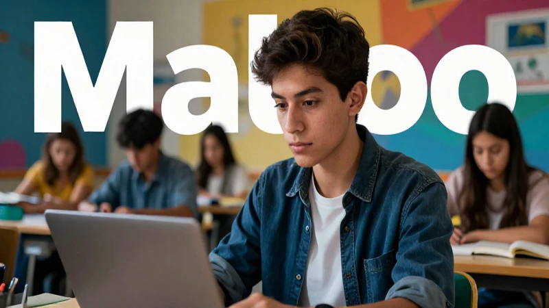 Estudiante mexicano en escena educativa moderna y dramática