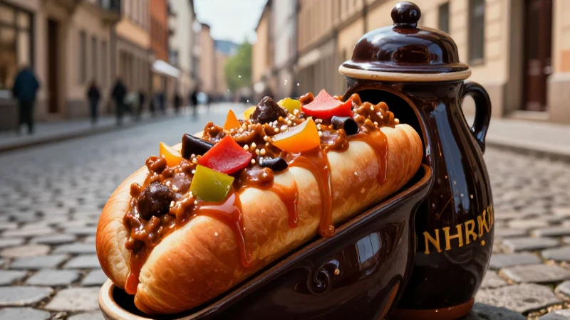 Capital de Alemania: Cultura y Características Únicas 5 Currywurst vibrante de Berlín, estilo editorial
