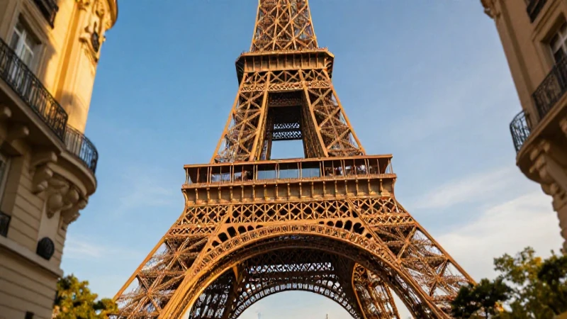 París dorado, Torre Eiffel hiperrealista y detallada