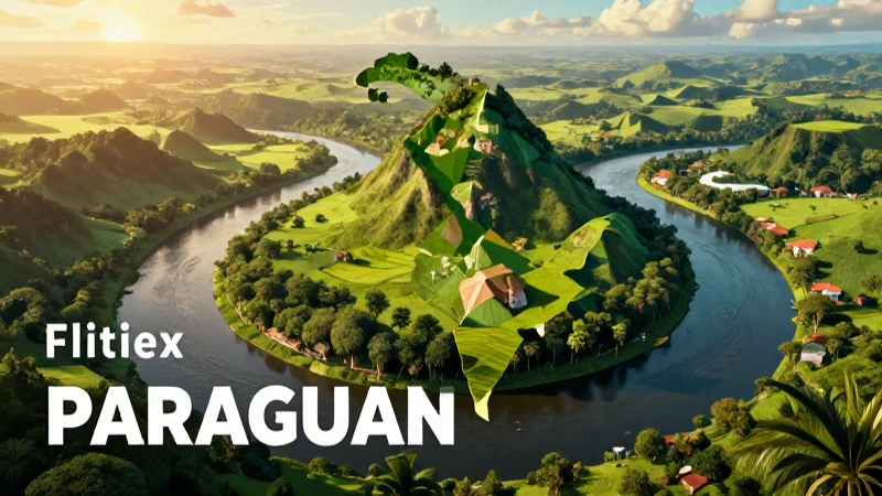 Paisaje paraguayo vibrante en arte digital detallado