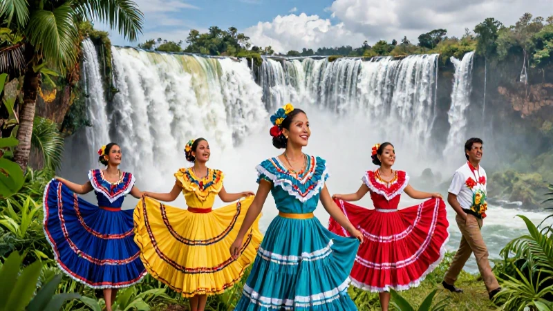 Arte vibrante de Venezuela con paisaje espectacular