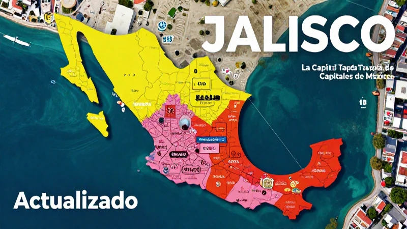 Capitales de México: Lista y Mapa de Estados Actualizado 6 Mapa vibrante y moderno de Jalisco