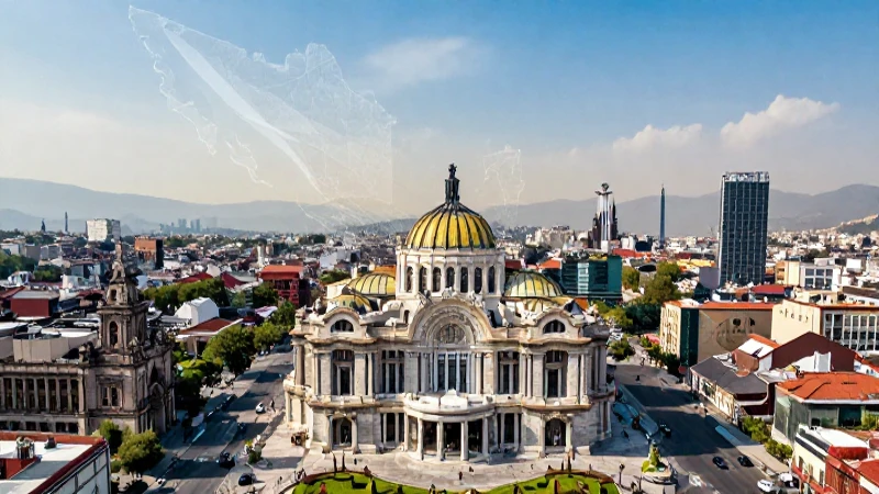 Capitales de México: Lista y Mapa de Estados Actualizado 7 Ilustración digital monumental de la Ciudad de México