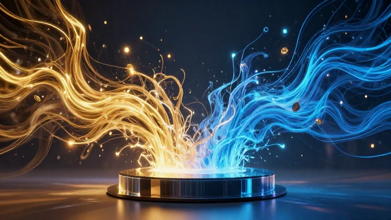 Visualización dinámica de energía abstracta en vidrio