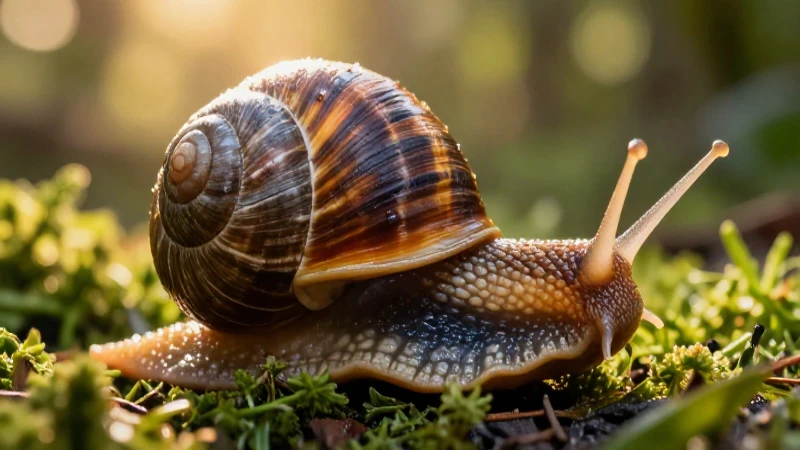 Snail vibrante en México bajo luz dorada