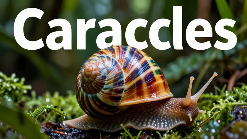 Caracol vibrante capturado en macro de selva