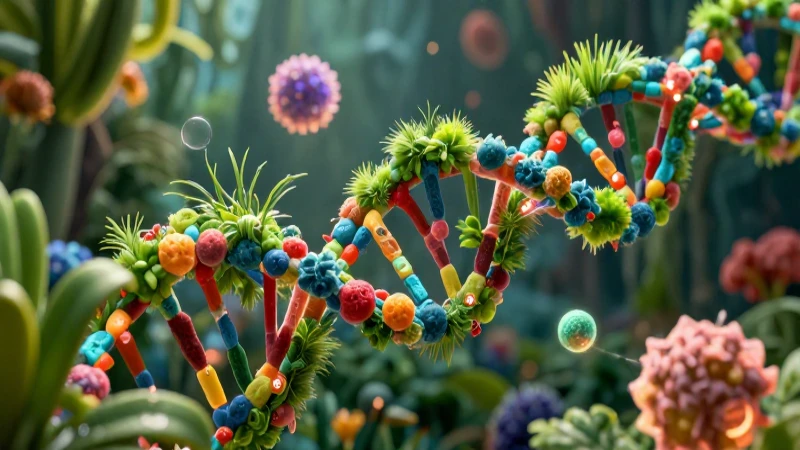 Cuáles son la historia, ramas y principios de la biología 9 DNA y naturaleza se entrelazan en una imagen vibrante y detallada