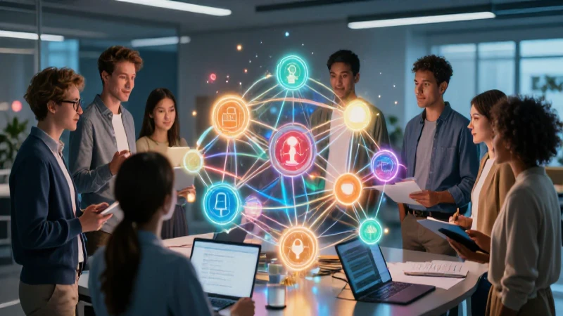 Cuáles son los elementos y funciones de la comunicación 6 Profesionales colaborando en red de ideas vibrante