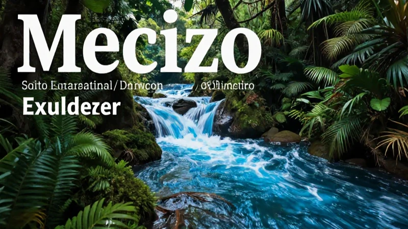 Agua azul vibrante, naturaleza exuberante y estilo mexicano
