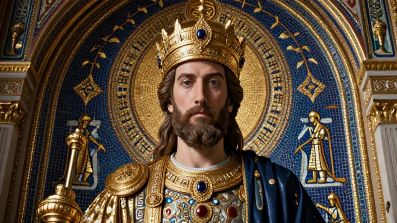 Retrato imperial bizantino en opulencia y detalle