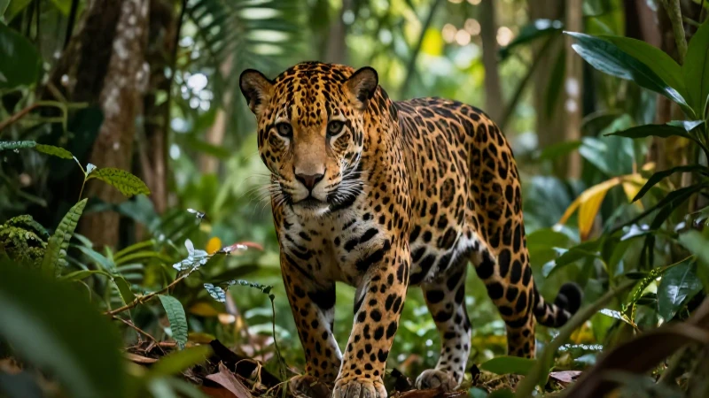 Jaguar en selva tropical, fotografía impactante y educativa