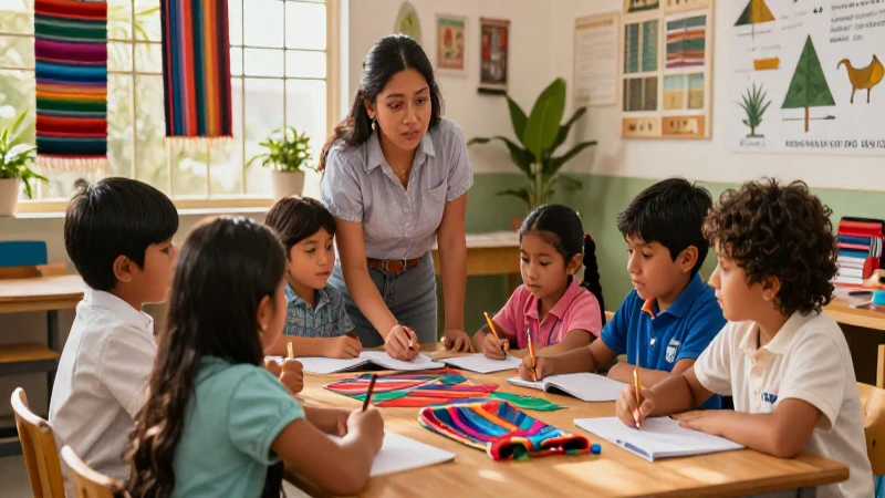 Qué es la diversidad cultural: características y ejemplos 4 Niños mexicanos aprendiendo con diversidad cultural vibrante