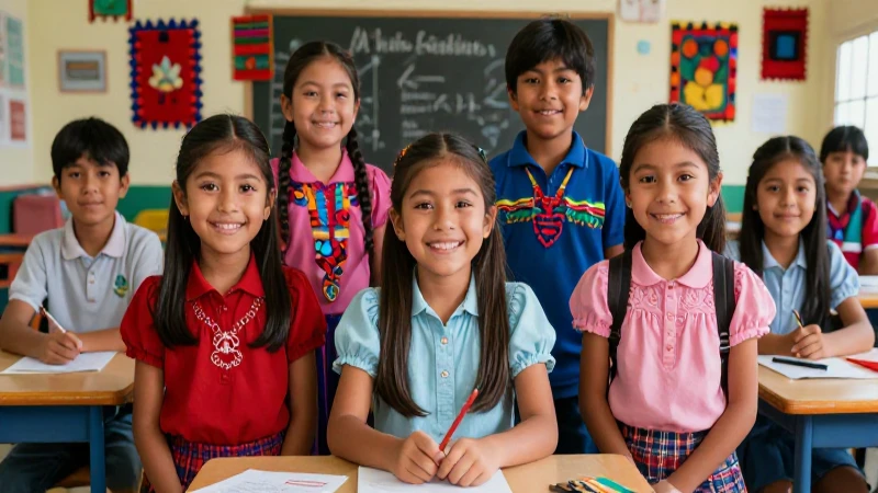 Qué es la diversidad cultural: características y ejemplos 6 Mexicanos alegres en escuela colorida