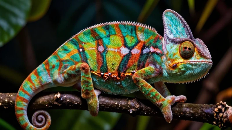 Comparación educativa de camaleones y reptiles