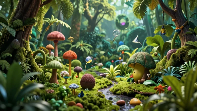 Biodiversidad tropical vibrante con estética profesional