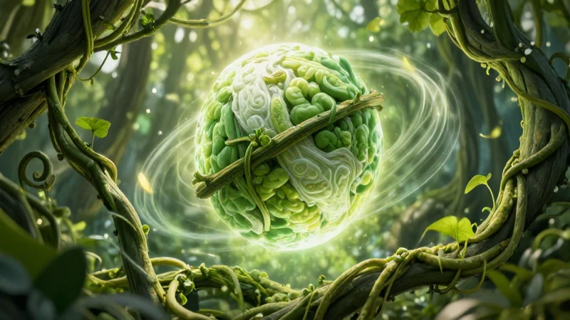 Ilustración vibrante que representa el equilibrio biológico