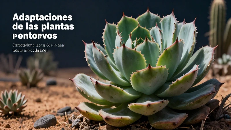 Ilustración realista de suculenta del desierto