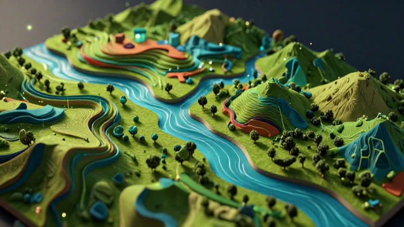 Paisaje mexicano vibrante con datos e impacto humano
