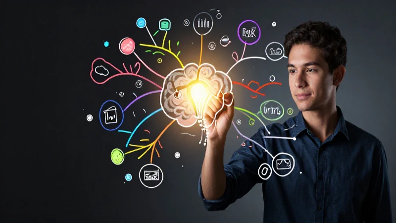 Educador dibuja mapa mental vibrante y dinámico