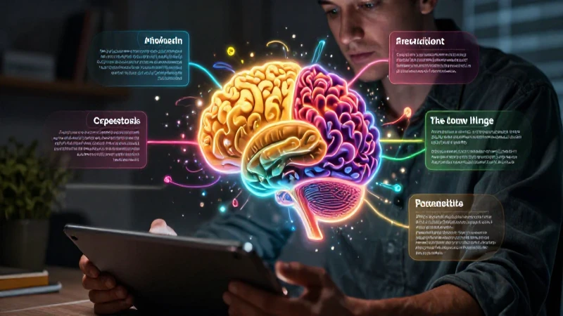 Creador brillante en un mapa mental digital dinámico
