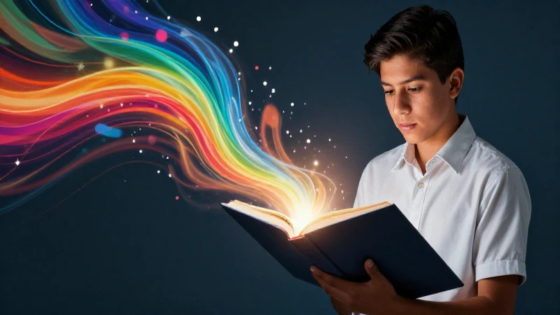 Estudiante mexicano concentrado, estética vibrante y detallada