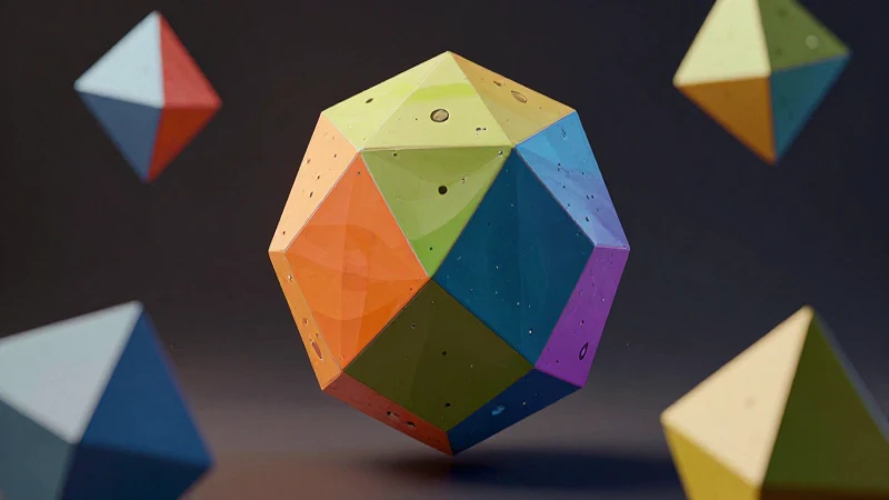 Explora figuras tridimensionales con formas geométricas vibrantes
