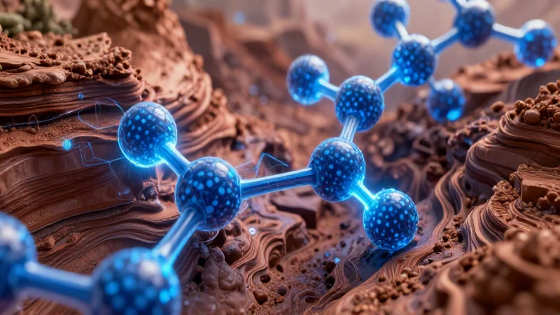 Molécula de carbono brillante sobre tierra con tecnología holográfica