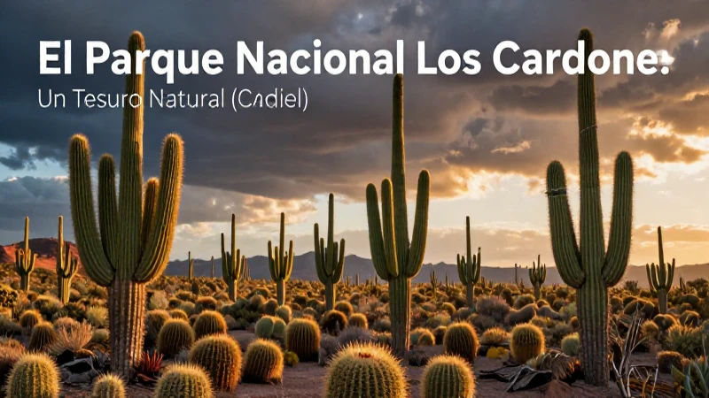 Majestuoso paisaje de cardones al atardecer