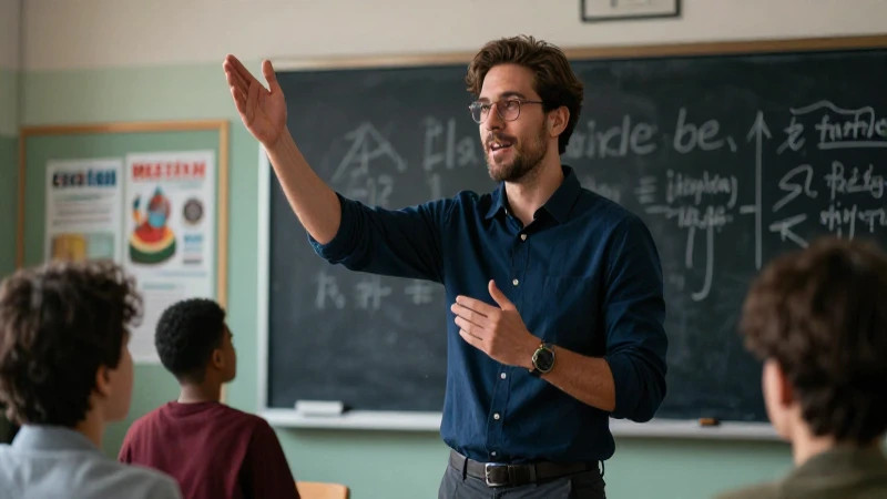 Profesor carismático con guía espiritual