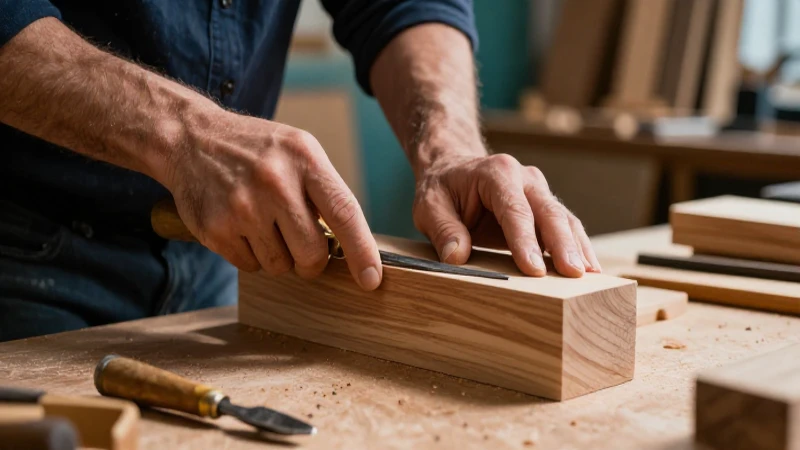 Manos expertas trabajan la madera en taller