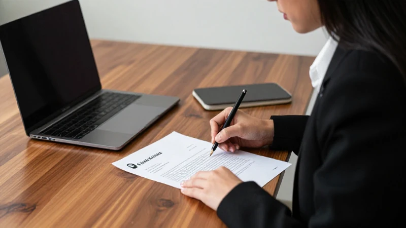 Carta de una solicitud: guía para redactarla efectivamente 4 Mujer profesional redactando carta elegante en escritorio