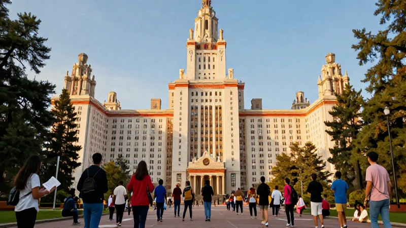 Fachada universitaria histórica y estudiantes en acción