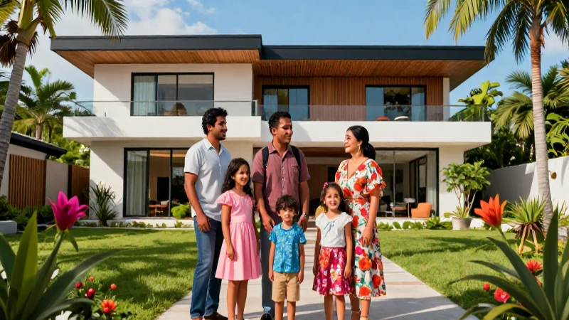 Familia mexicana diversa en un hogar moderno