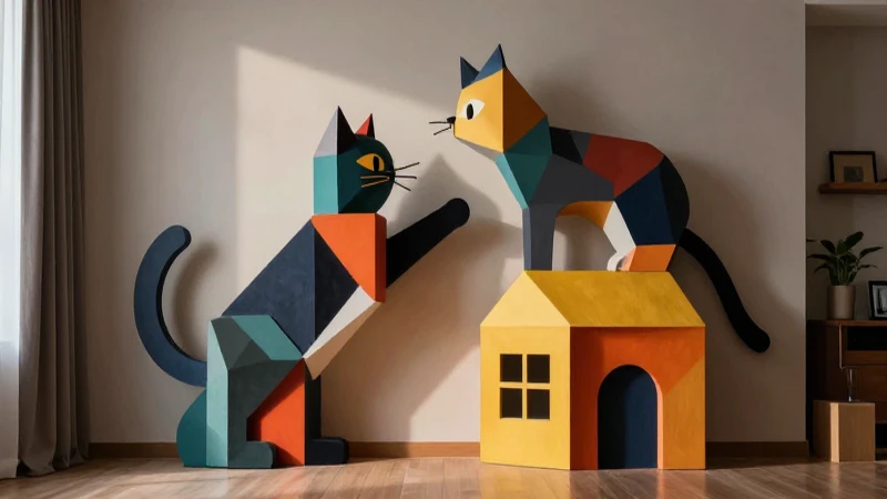 Diseño geométrico divertido y seguro para tu gato