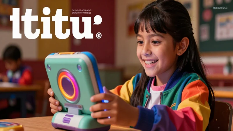 Niño mexicano alegre usando tecnología en ilustración vívida