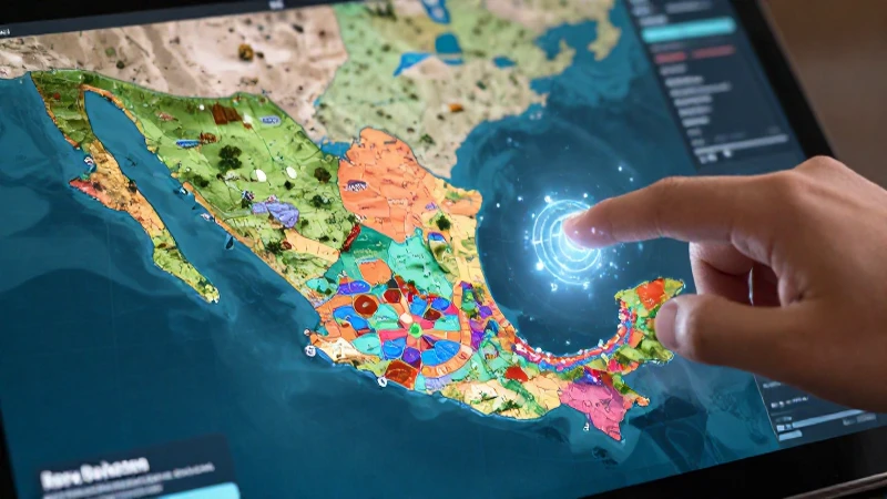 Conoce el catálogo completo de estados de forma rápida y sencilla 3 Mapa holográfico vibrante y digital de México