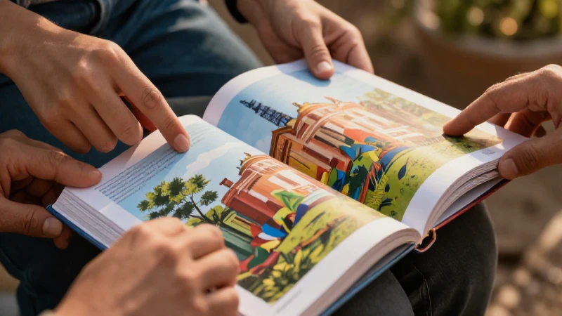 Libro ilustrado con manos, estética mexicana académica