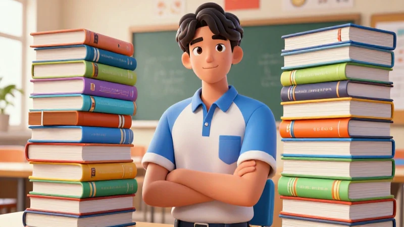 Estudiante organizado en un entorno académico brillante