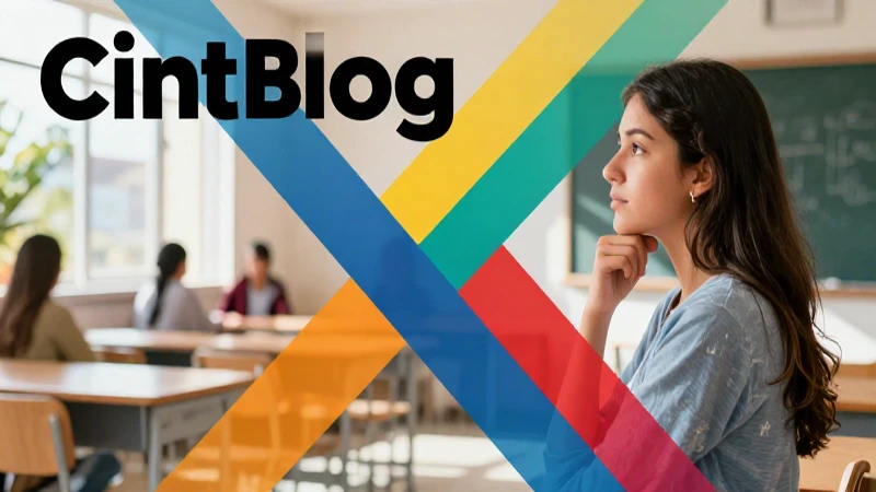 Estudiante reflexivo observa formas vibrantes en entorno moderno