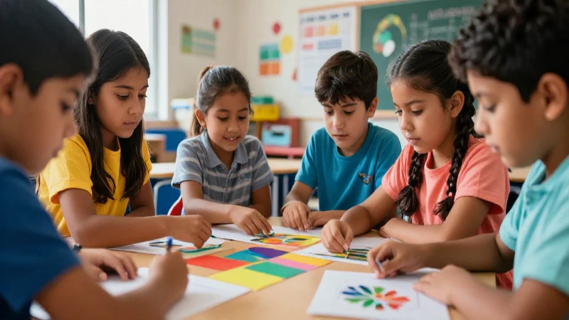 Estudiantes mexicanos colaborando en un aula moderna