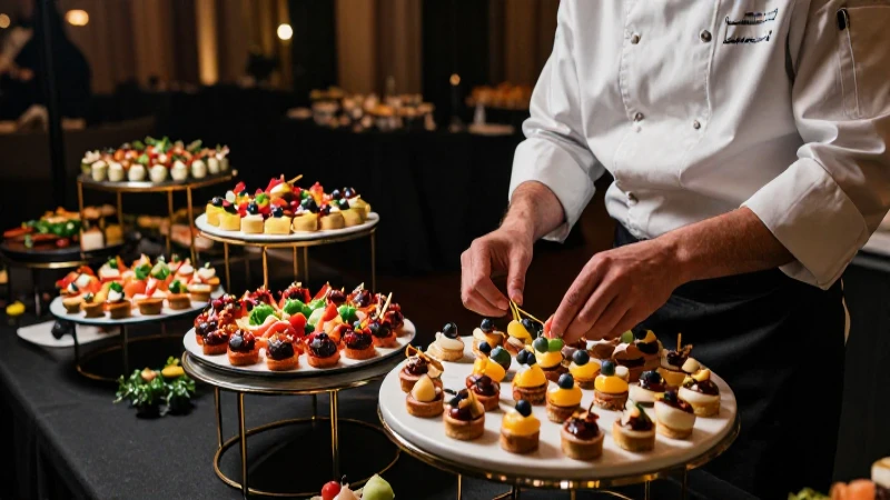 Catering profesional gourmet en un evento sofisticado