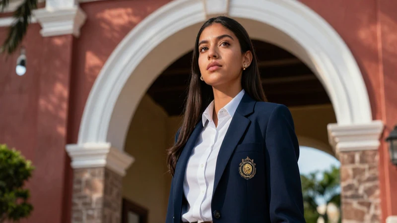 Católicos: definición, concepto y su importancia cultural 5 Estudiante mexicano junto a arco colonial detallado