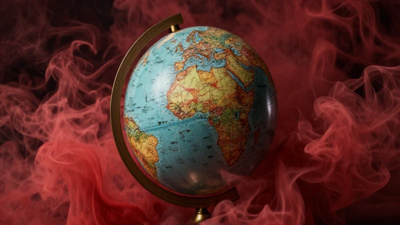 Causa de la Primera Guerra Mundial: sus principales orígenes 5 Globo fracturado, humo rojo y atmósfera dramática