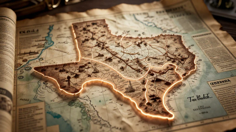 Las verdaderas causas del impacto histórico de la separación de Texas reveladas 3 Mapa histórico de Texas, dramático y detallado