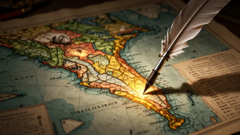Mapa histórico ilustrando la causa de la independencia
